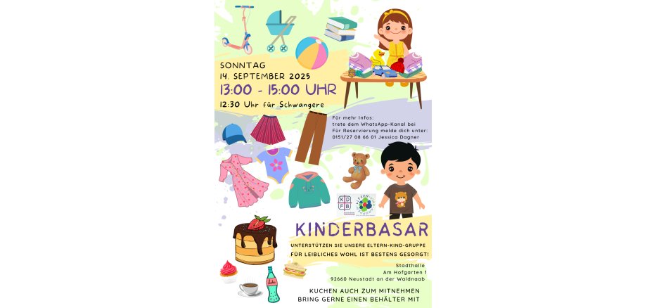 Es wird das Plakat für den Kinderbasar abgebildet.