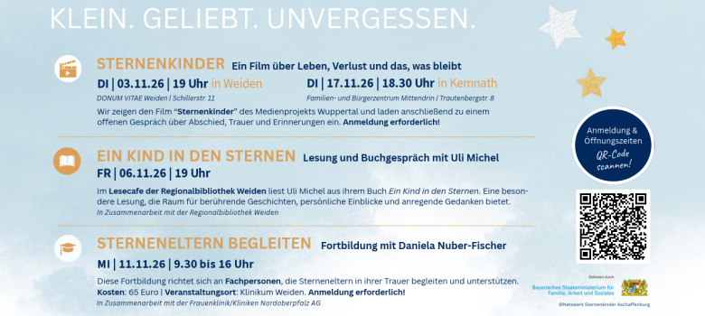 Flyer Ausstellung Donum Vitae Weiden "Sternenkinder - Wenn die Wiege leer bleibt" Flyer Ausstellung Donum Vitae Weiden "Sternenkinder - Wenn die Wiege leer bleibt"