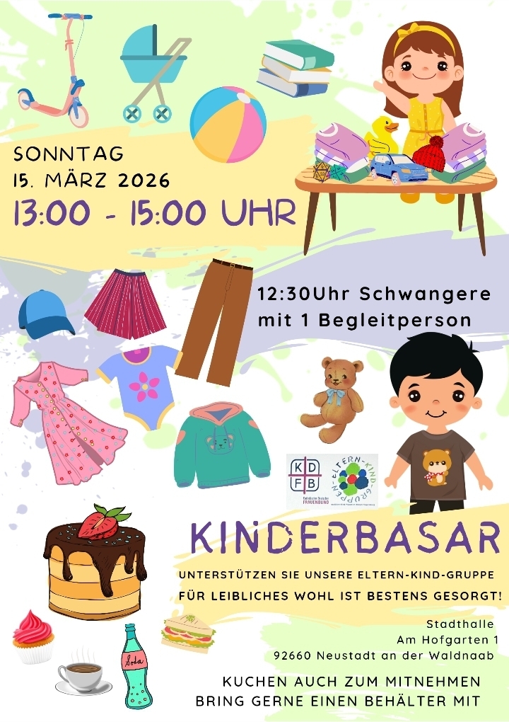 Es wird das Plakat für den Kinderbasar abgebildet.