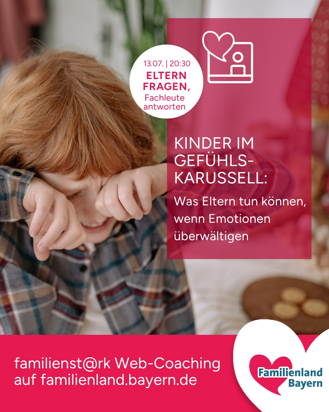 Sharepic Web-Coaching Kinder im Gefühlskarussell