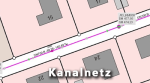 Kanalnetzplan
© Bayerische Vermessungsverwaltung Technische Karte eines Kanalnetzes in einem Wohngebiet