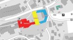 LRA Standort
© Landkreis Neustadt an der Waldnaab Stadtplanausschnitt mit farblich markierten Gebäuden und Gebäudeteilen des Landratsamts