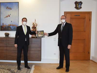 Antrittsbesuch von Regierungsvizepräsident Florian Luderschmid bei Landrat Meier