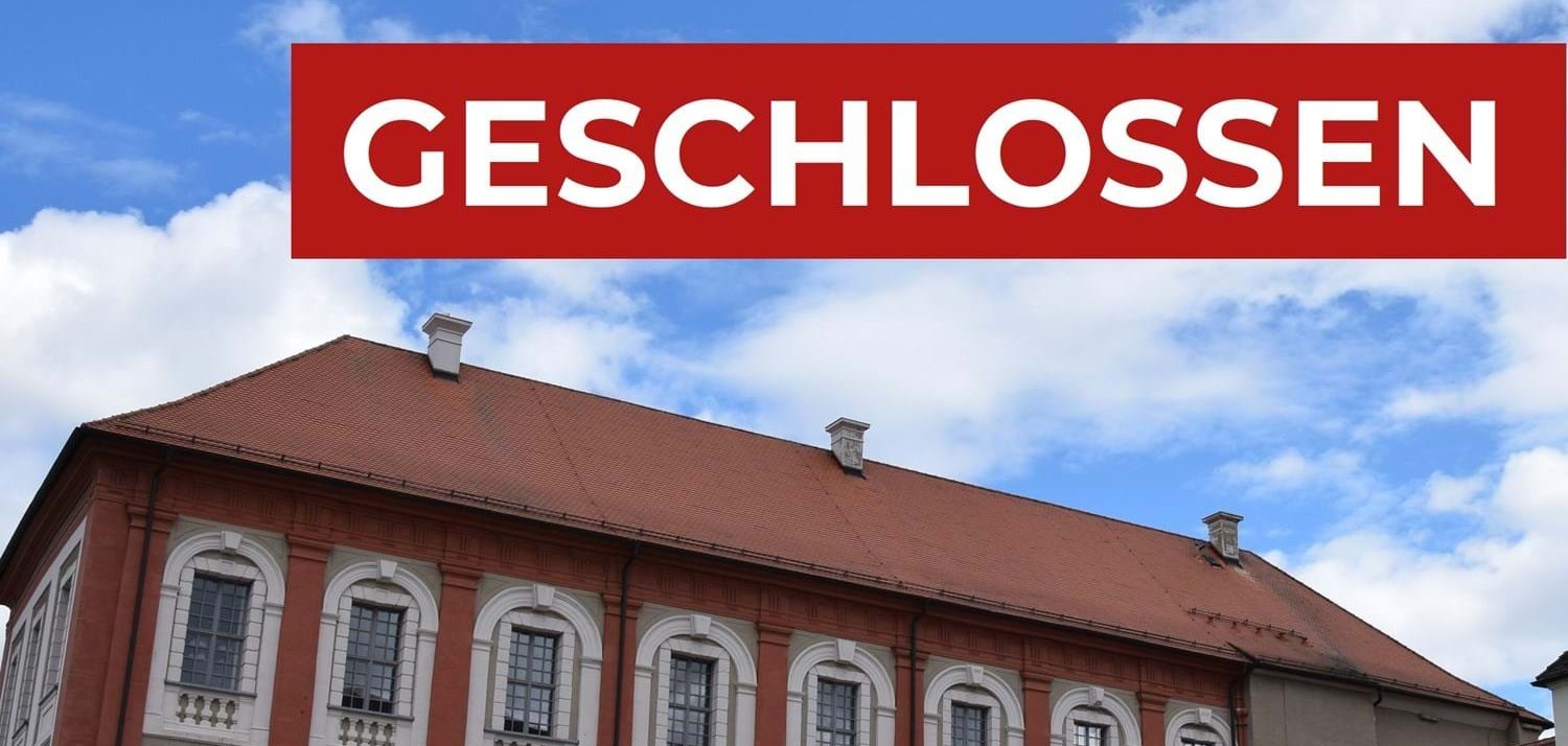 Abbildung des Landratsamtes mit dem Slogan " Geschlossen".